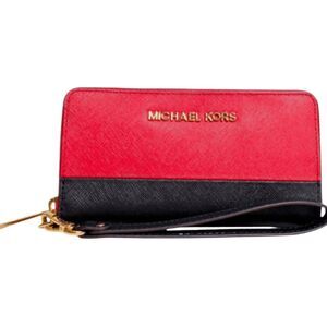 MICHAEL KORS Jet Set Saffiano Leather Wallet Wristlet